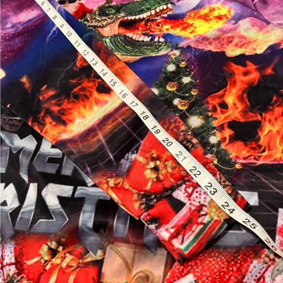 Santa Riding T-Rex Men’s S Small Crewneck Sweater with Festive Design - Picture 7 of 7